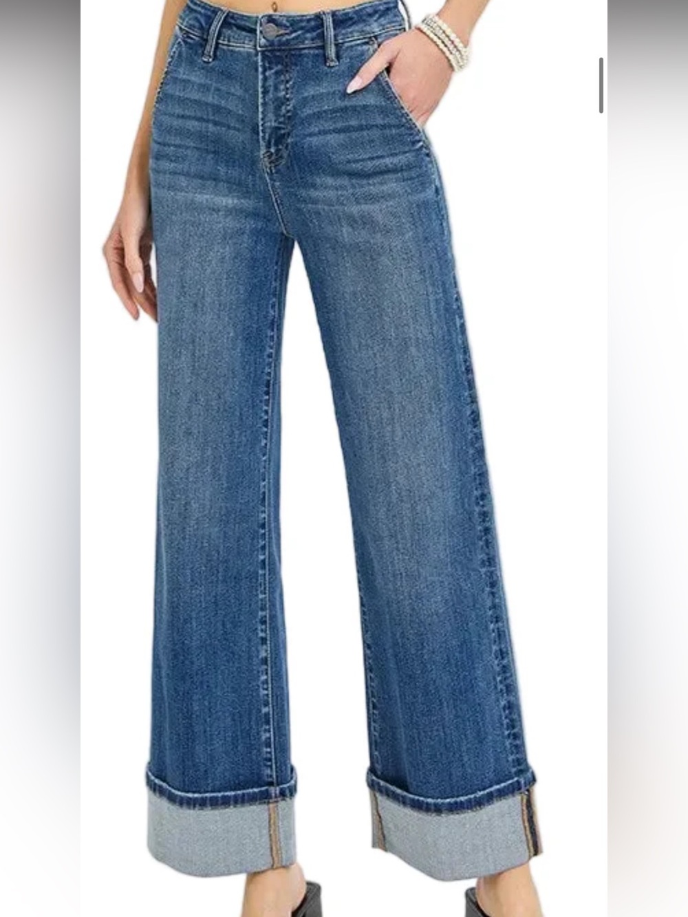 NWT - Risen Wide Leg Women's Blue Jeans - Picture 3 of 3